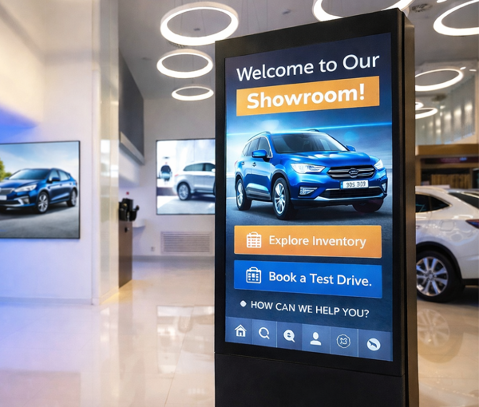 Accelerate communication in all showroom and service areas with digital interaction
